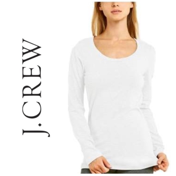 J. Crew Tops - J. Crew Contrast-trim scoop neck long sleeve tee M